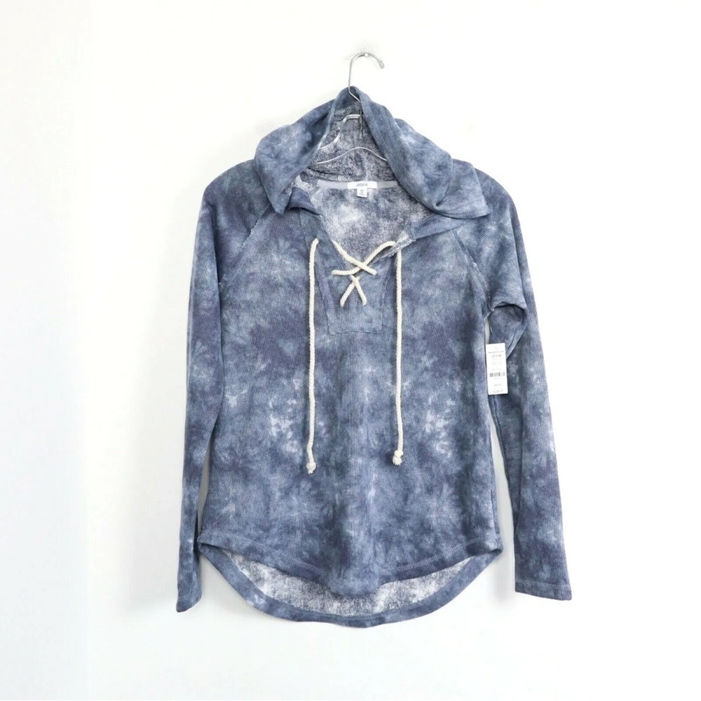 Ardene tie-dye hoodie waffle knit cotton top XS pullover casual trendy light
